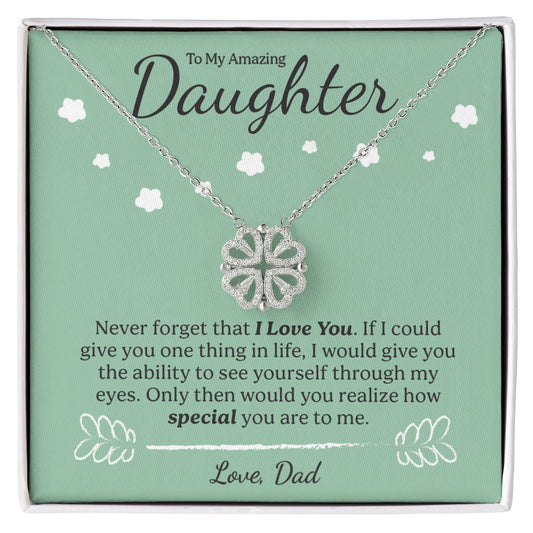 Daughter Gift From Dad - Magnetic Hearts Necklace