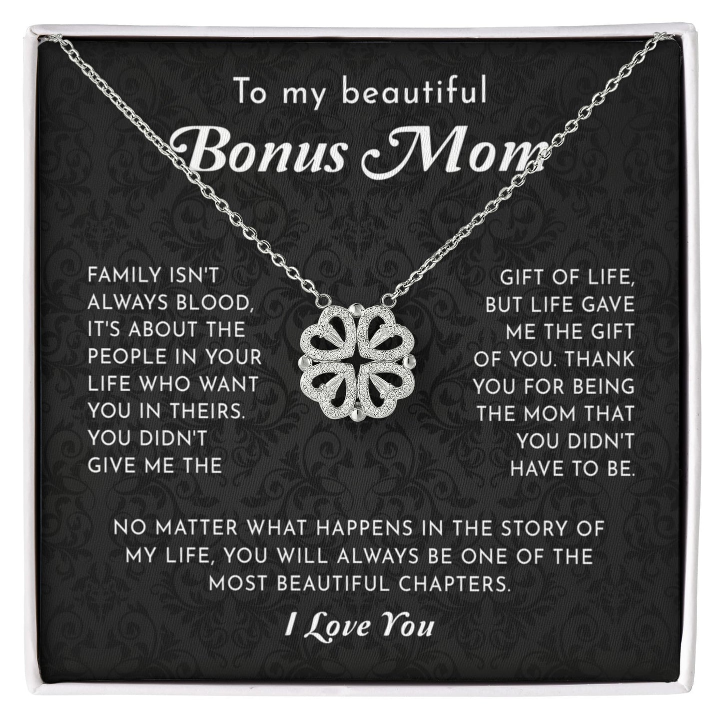 To My Beautiful Bonus Mom - Magnetic Hearts Necklace