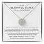 To My Sister On Wedding Day, Sister Of The Bride Gift - Magnetic Hearts Necklace