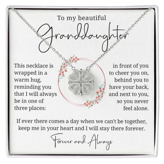 To My Granddaughter Gift - Magnetic Hearts Necklace