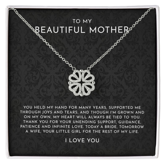 Mom Gift From Bride On Wedding Day -   Magnetic Hearts Necklace -MB9