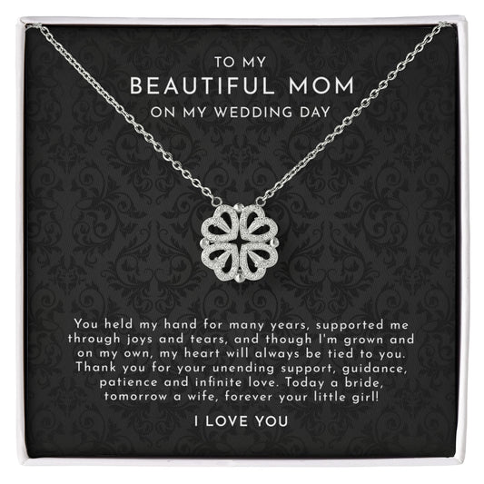 Mom Gift From Bride On Wedding Day -   Magnetic Hearts Necklace -MB8