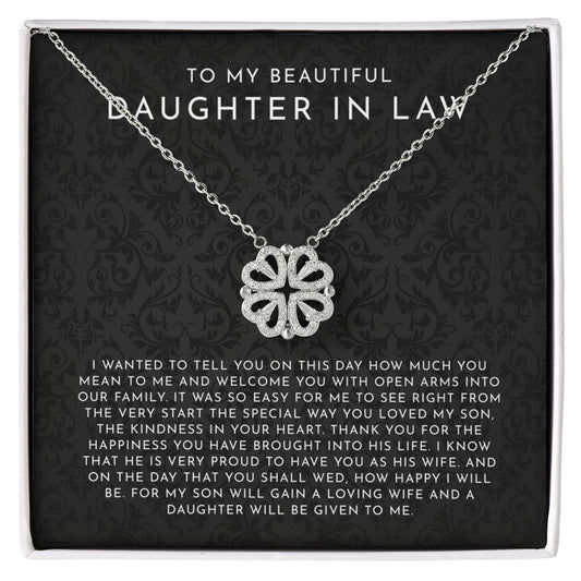 To My Beautiful Daughter In Law Gift - Magnetic Hearts Necklace
