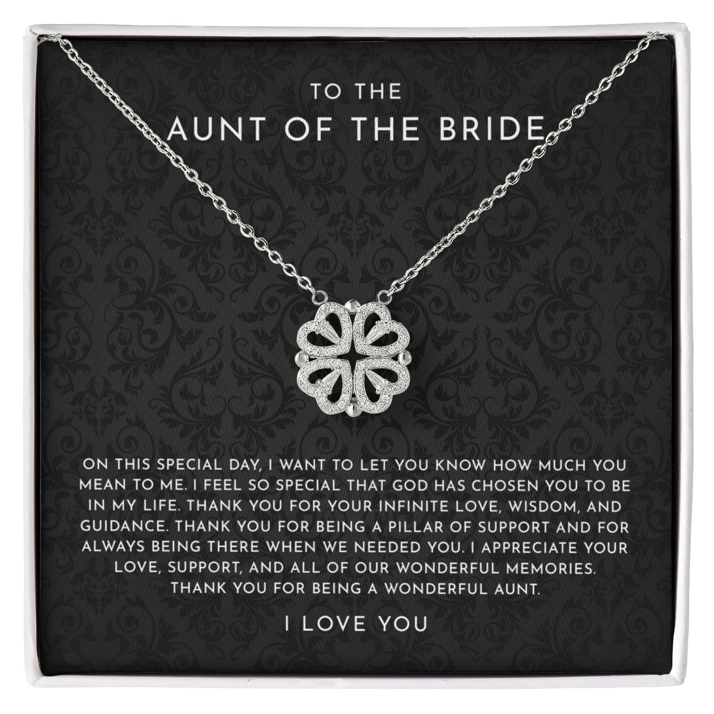 Aunt Of The Bride Gift On Wedding Day - Auntie Gift From Bride Necklace