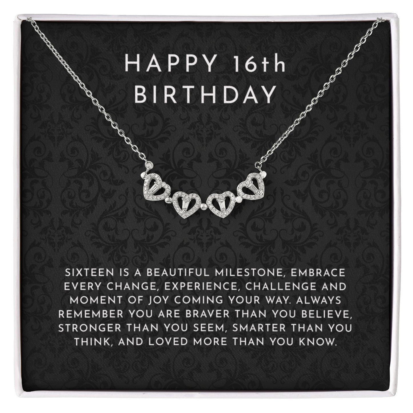 16th Birthday Gift For Women - Magnetic Hearts Necklace