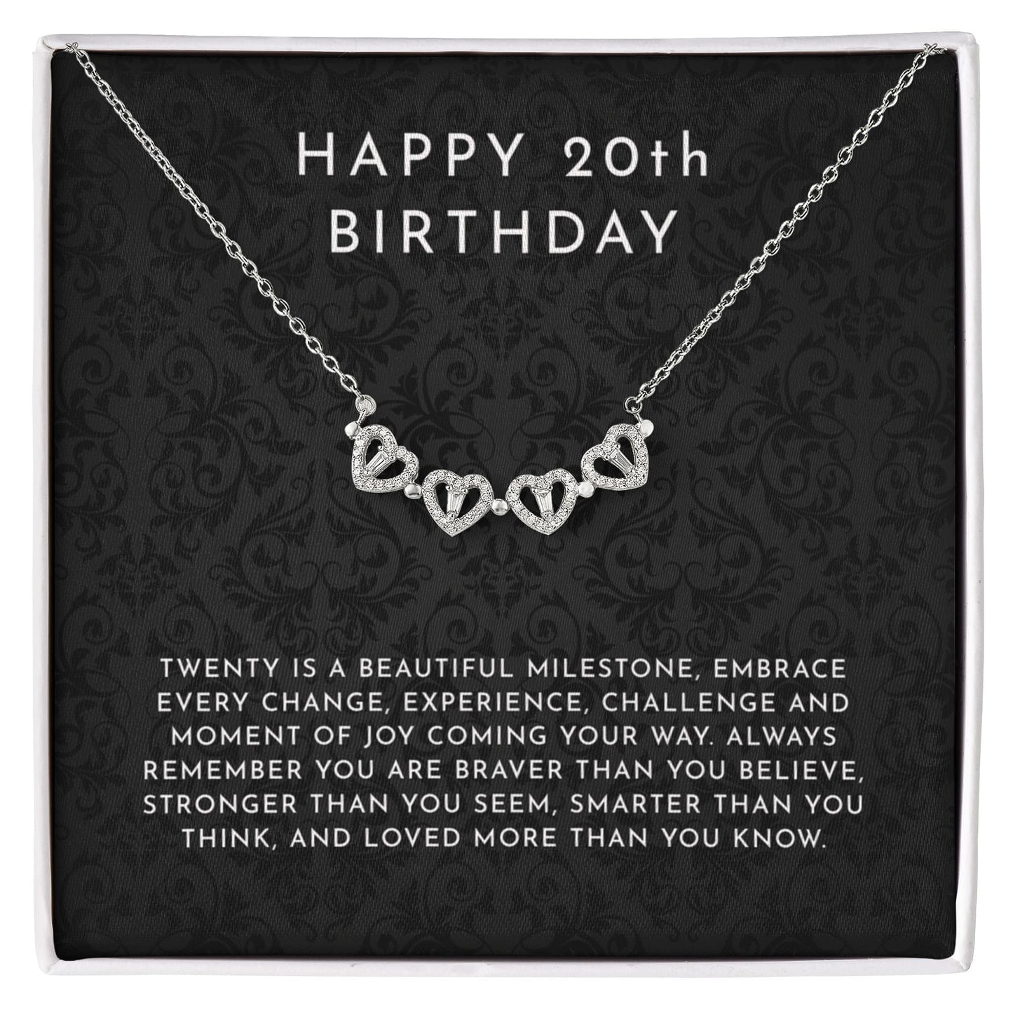 20th Birthday Gift For Women - Magnetic Hearts Necklace