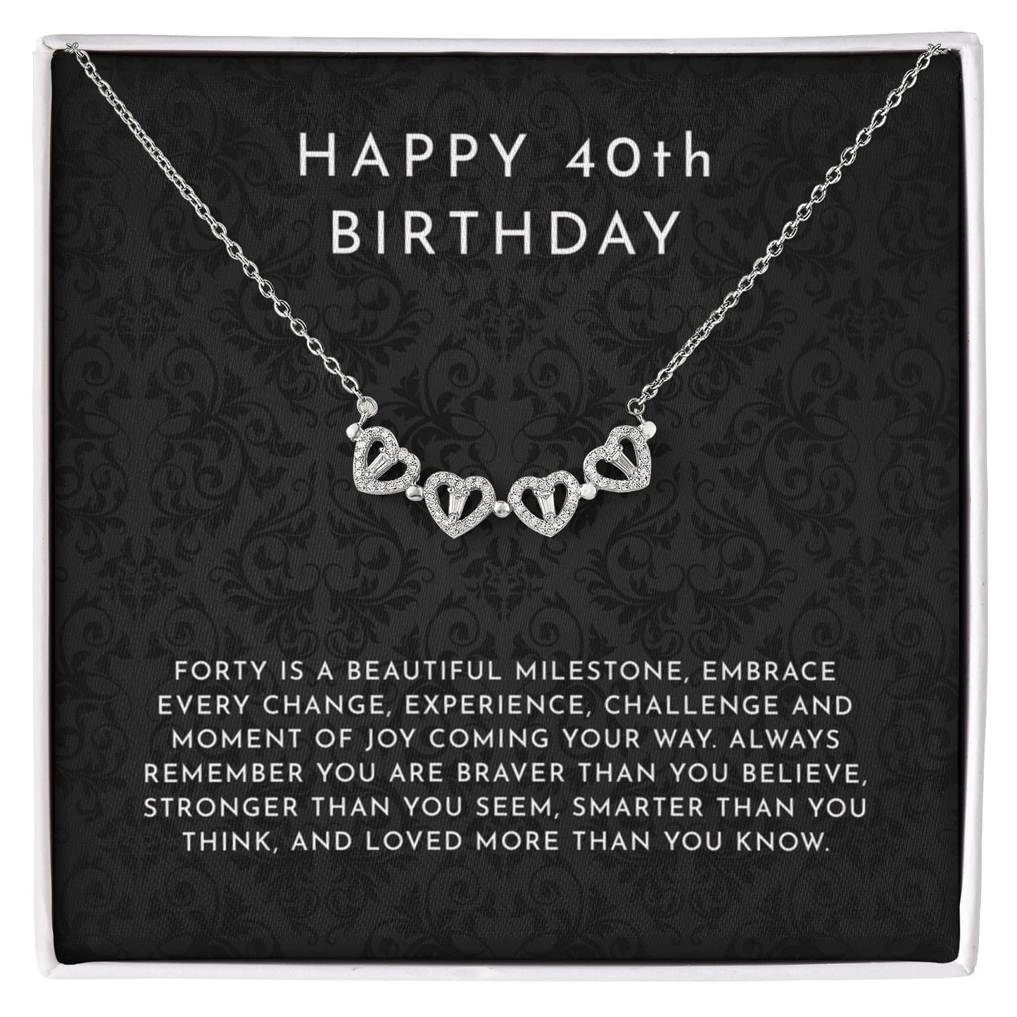40th Birthday Gift For Women - Magnetic Hearts Necklace