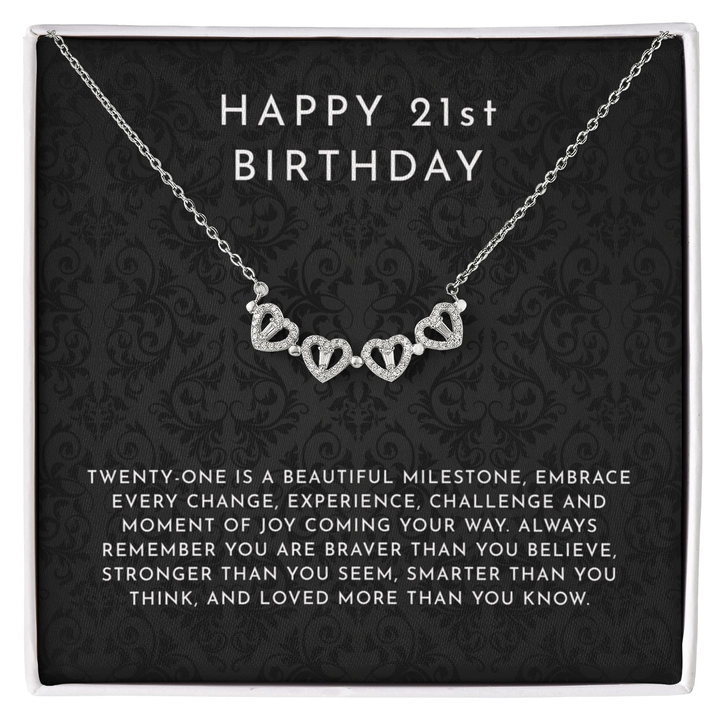 21st Birthday Gift For Women - Magnetic Hearts Necklace