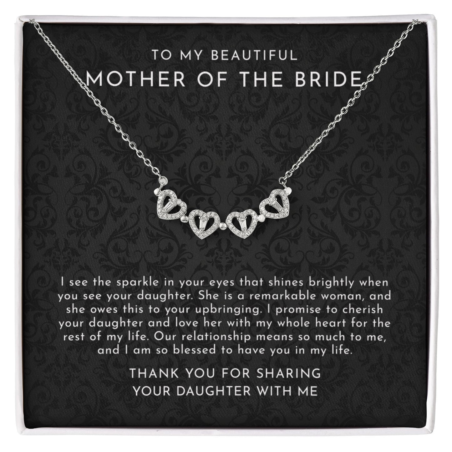 Mother Of The Bride Gift From Goom - Magnetic Hearts Necklace