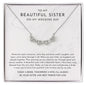 To My Sister On Wedding Day, Sister Of The Bride Gift - Magnetic Hearts Necklace