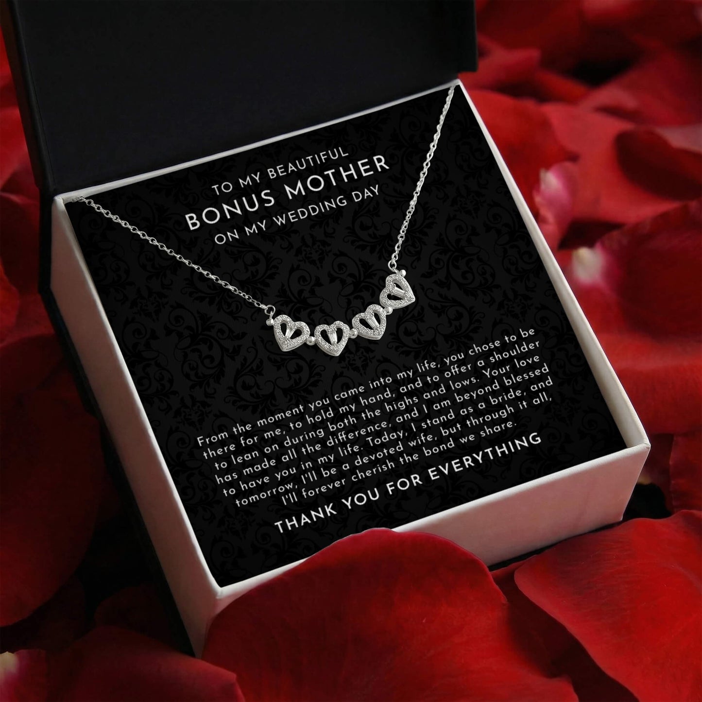 Bonus Mom Gift From Goom On Wedding Day - Magnetic Hearts Necklace