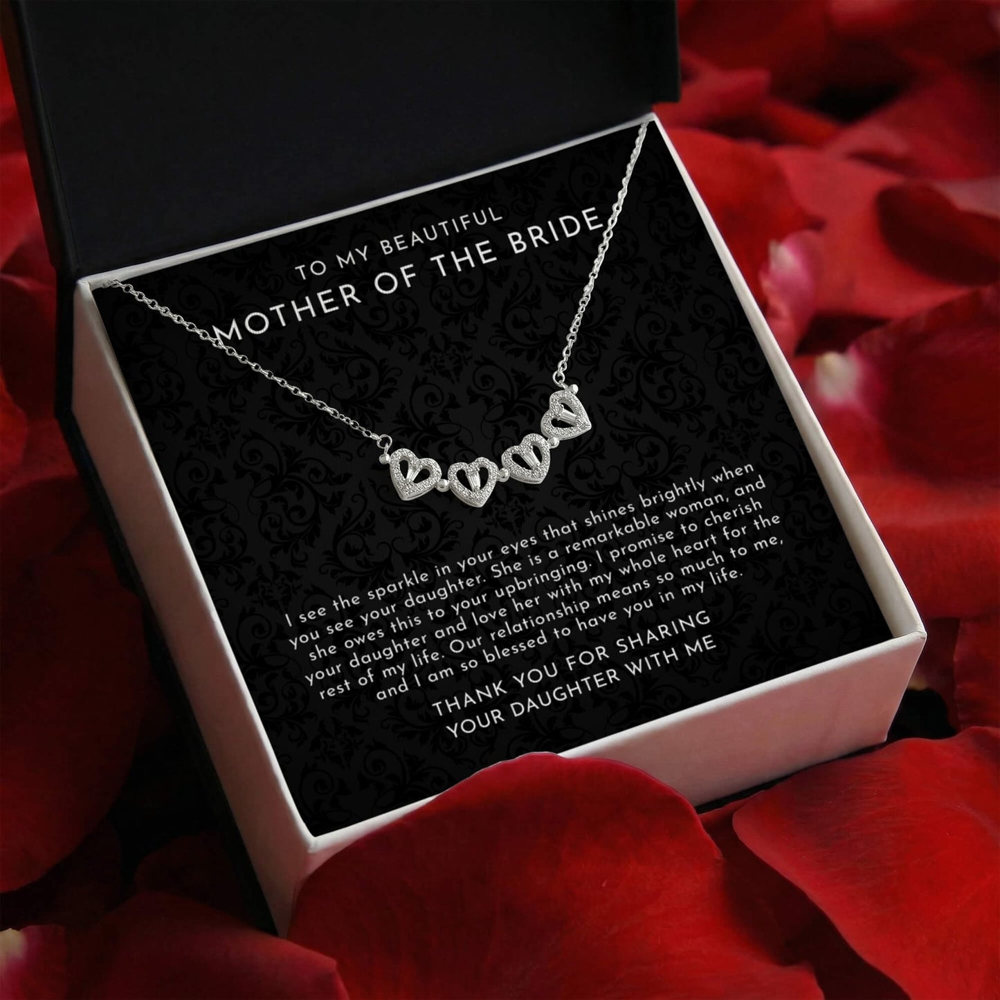 Mother Of The Bride Gift From Goom - Magnetic Hearts Necklace