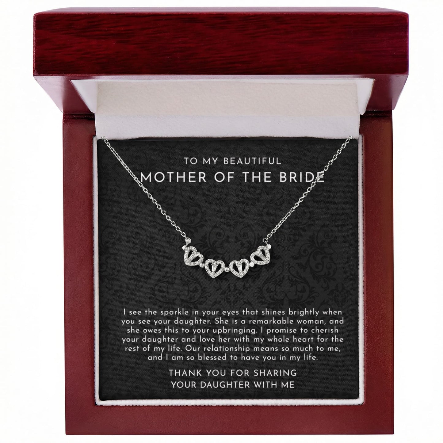 Mother Of The Bride Gift From Goom - Magnetic Hearts Necklace