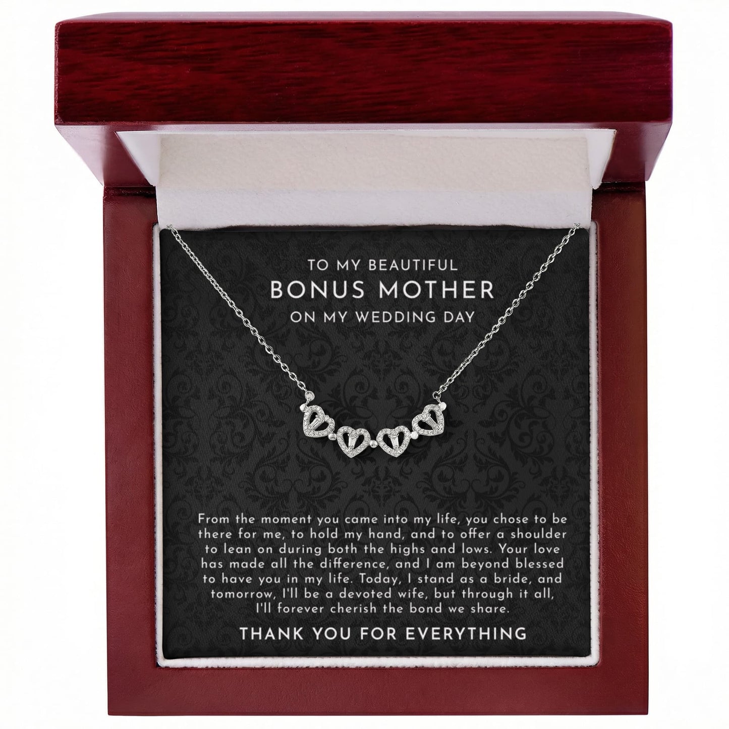 Bonus Mom Gift From Goom On Wedding Day - Magnetic Hearts Necklace