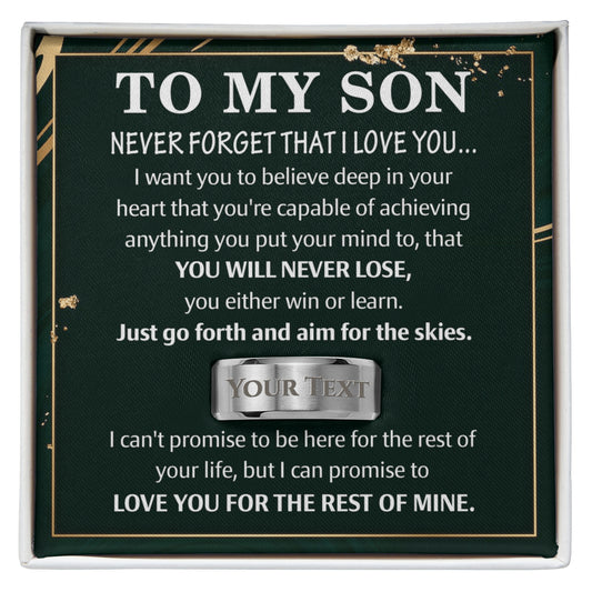 Custom Gift For Son - Engraved Men's Ring