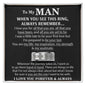 To My Man - Engraved Custom Ring Gift For Him
