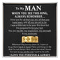 To My Man - Engraved Custom Ring Gift For Him