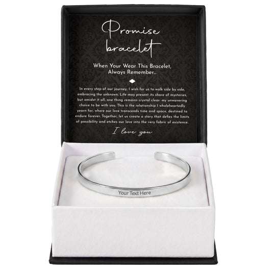 Promise Bracelet Gift For Him - Custom Engraved Cuff Bracelet