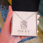 Name Logo Necklace Custom Monogram Pendant, Personalized Geometric Charm
