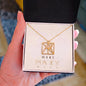 Name Logo Necklace Custom Monogram Pendant, Personalized Geometric Charm