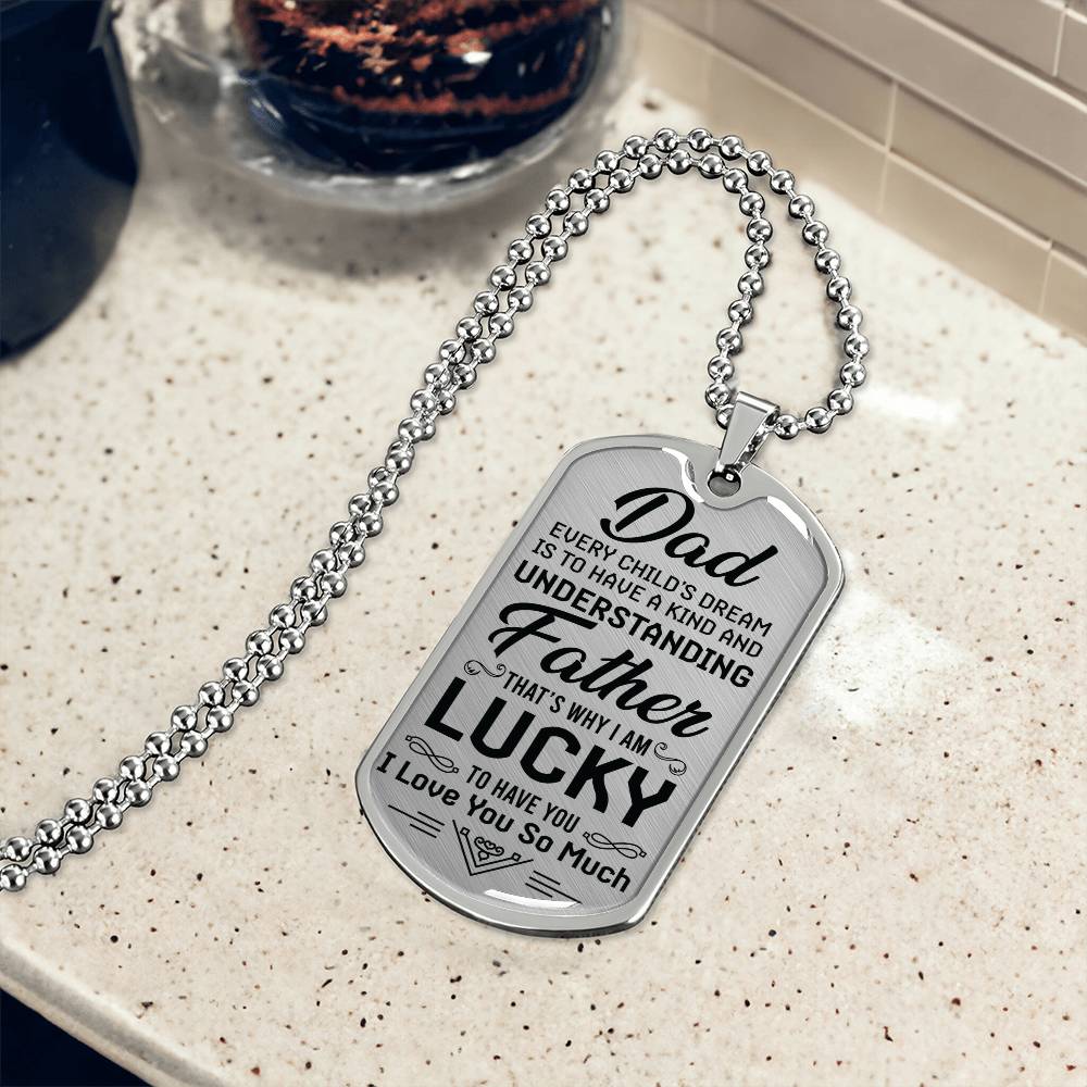 bday gift for dad Dog Tag, Father's Day Gift For Dad, Luxury Military Necklace