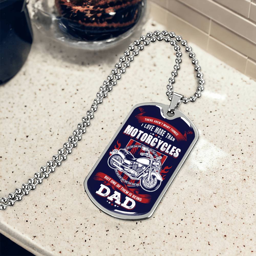 Motorcycles Dad Dog Tag, Father's Day Gift For Dad, Luxury Military Necklace