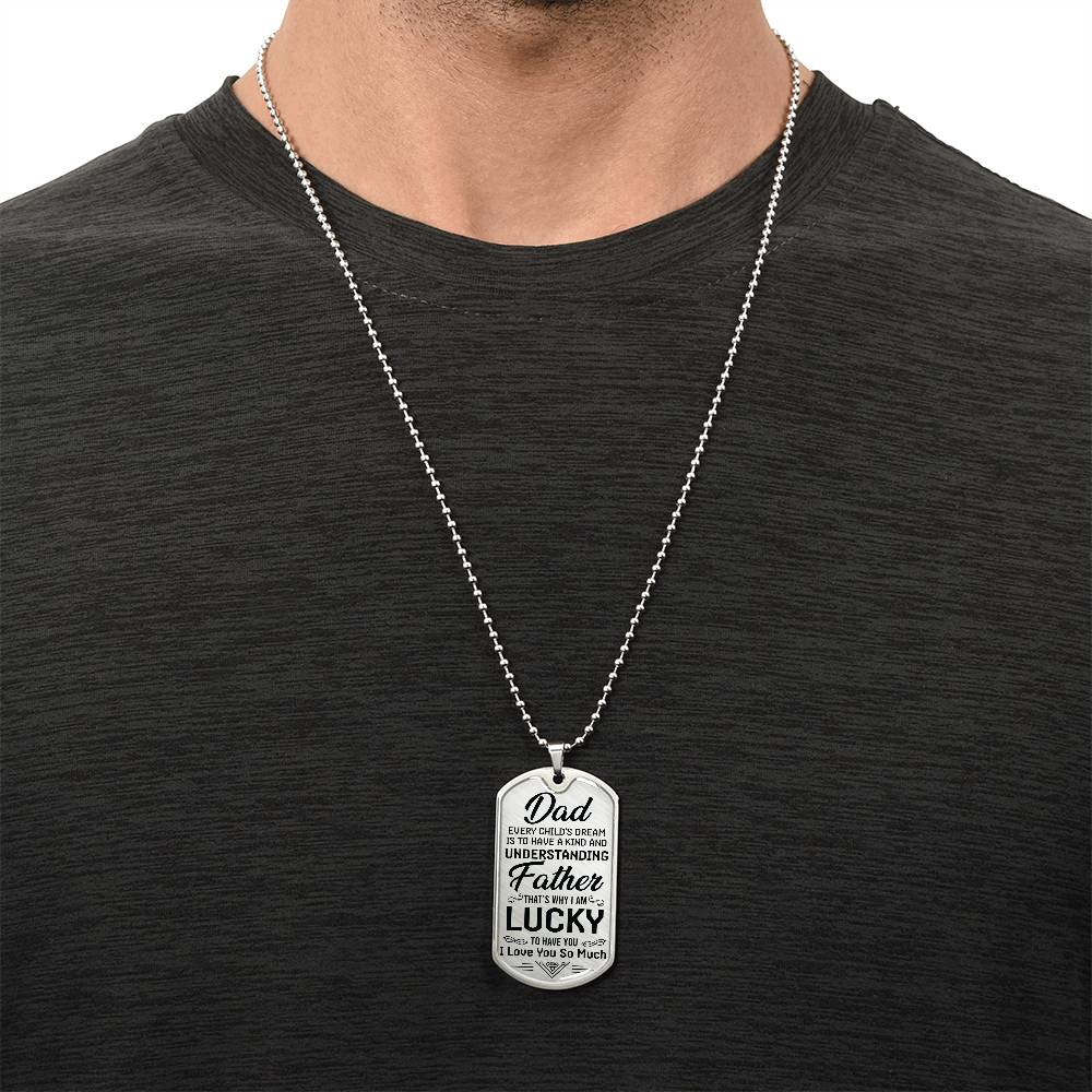 bday gift for dad Dog Tag, Father's Day Gift For Dad, Luxury Military Necklace