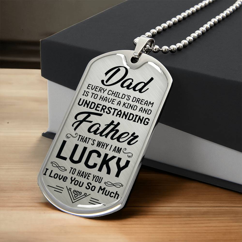 bday gift for dad Dog Tag, Father's Day Gift For Dad, Luxury Military Necklace