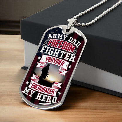 Army Dad Dog Tag, Father's Day Gift For Dad, Luxury Military Necklace