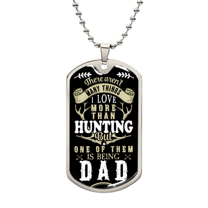 Hunting Dad Dog Tag, Fathers Day Gift For Dad, Hunter Lover Luxury Military Necklace