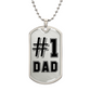 #1 Dad Dog Tag, Father's Day Gift For Dad, Luxury Military Necklace
