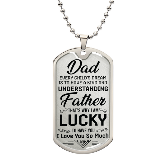 bday gift for dad Dog Tag, Father's Day Gift For Dad, Luxury Military Necklace