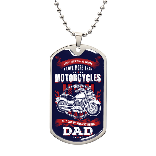 Motorcycles Dad Dog Tag, Father's Day Gift For Dad, Luxury Military Necklace