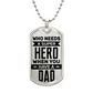 Super Hero Dad Dog Tag, Father's Day Gift For Dad, Luxury Military Necklace