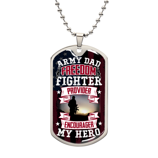 Army Dad Dog Tag, Father's Day Gift For Dad, Luxury Military Necklace