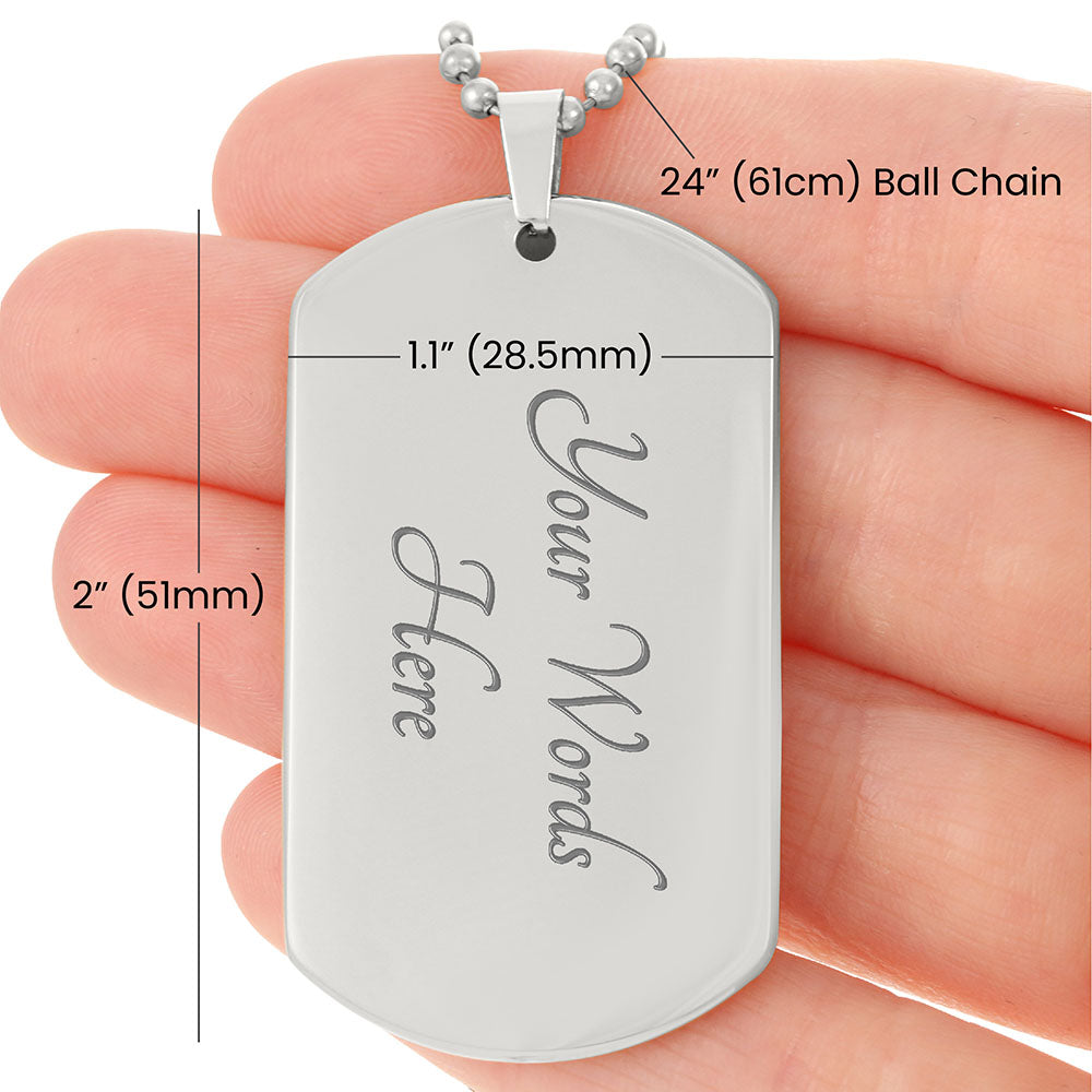 Daughter to father Dog Tag, Father's Day Gift For Dad, Luxury Military Necklace happy birthdeay dad