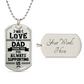 We love you dad Dog Tag, Father's Day Gift For Dad, Luxury Military Necklace