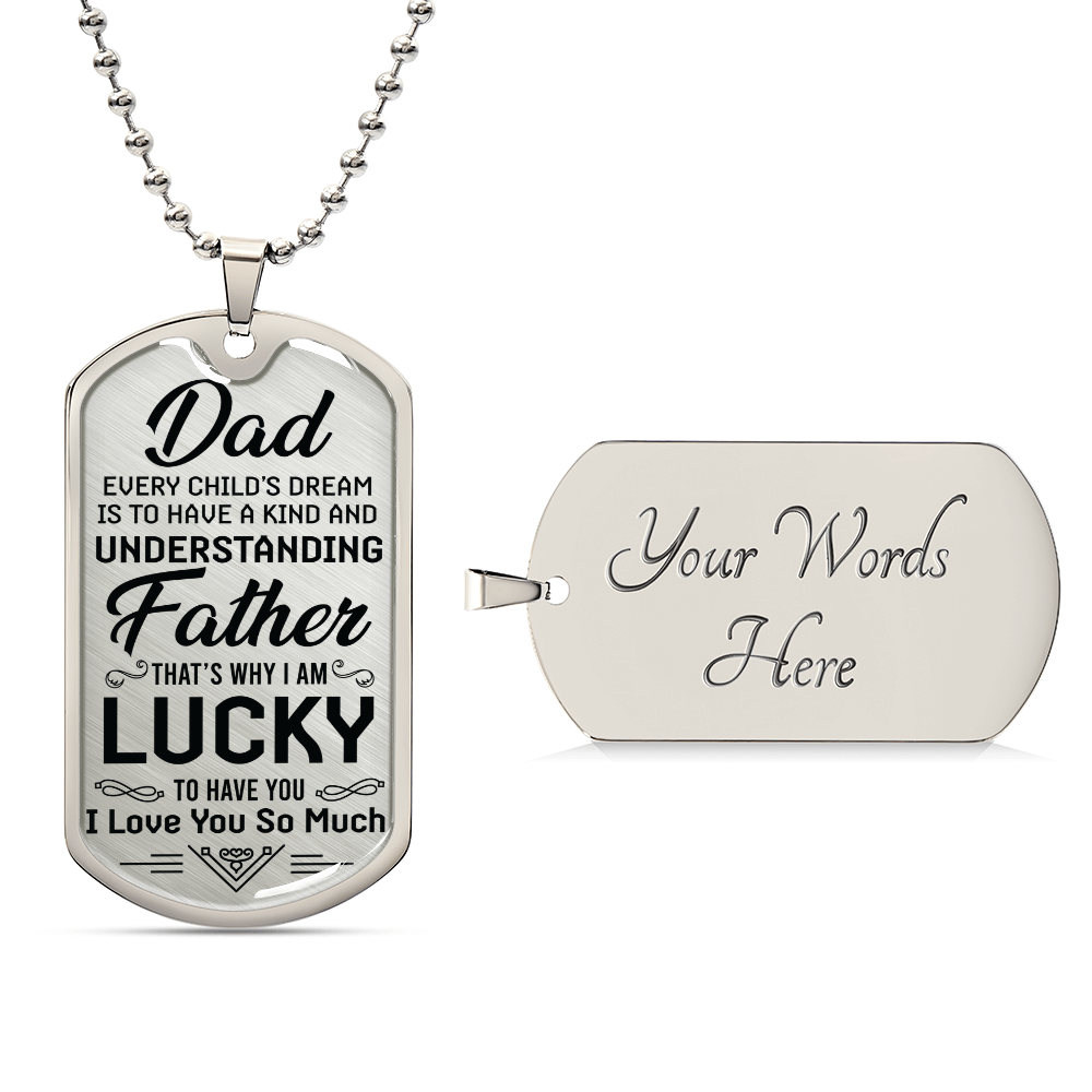 bday gift for dad Dog Tag, Father's Day Gift For Dad, Luxury Military Necklace