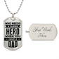 Super Hero Dad Dog Tag, Father's Day Gift For Dad, Luxury Military Necklace