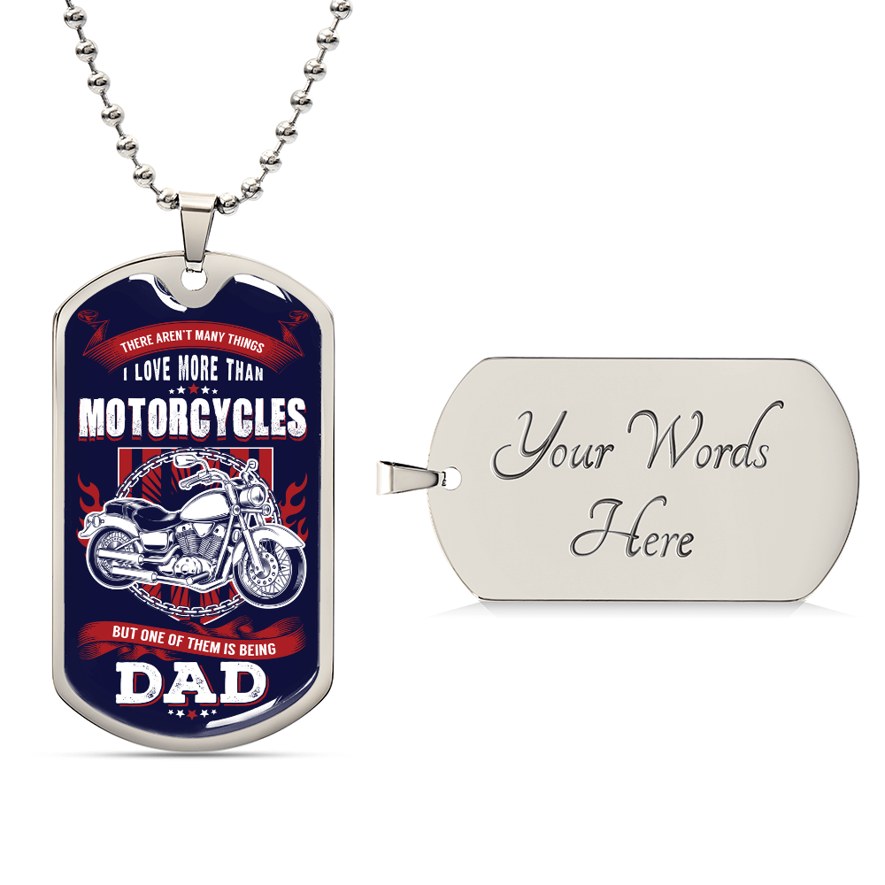 Motorcycles Dad Dog Tag, Father's Day Gift For Dad, Luxury Military Necklace