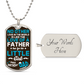 Daughter to father Dog Tag, Father's Day Gift For Dad, Luxury Military Necklace happy birthdeay dad