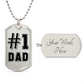 #1 Dad Dog Tag, Father's Day Gift For Dad, Luxury Military Necklace