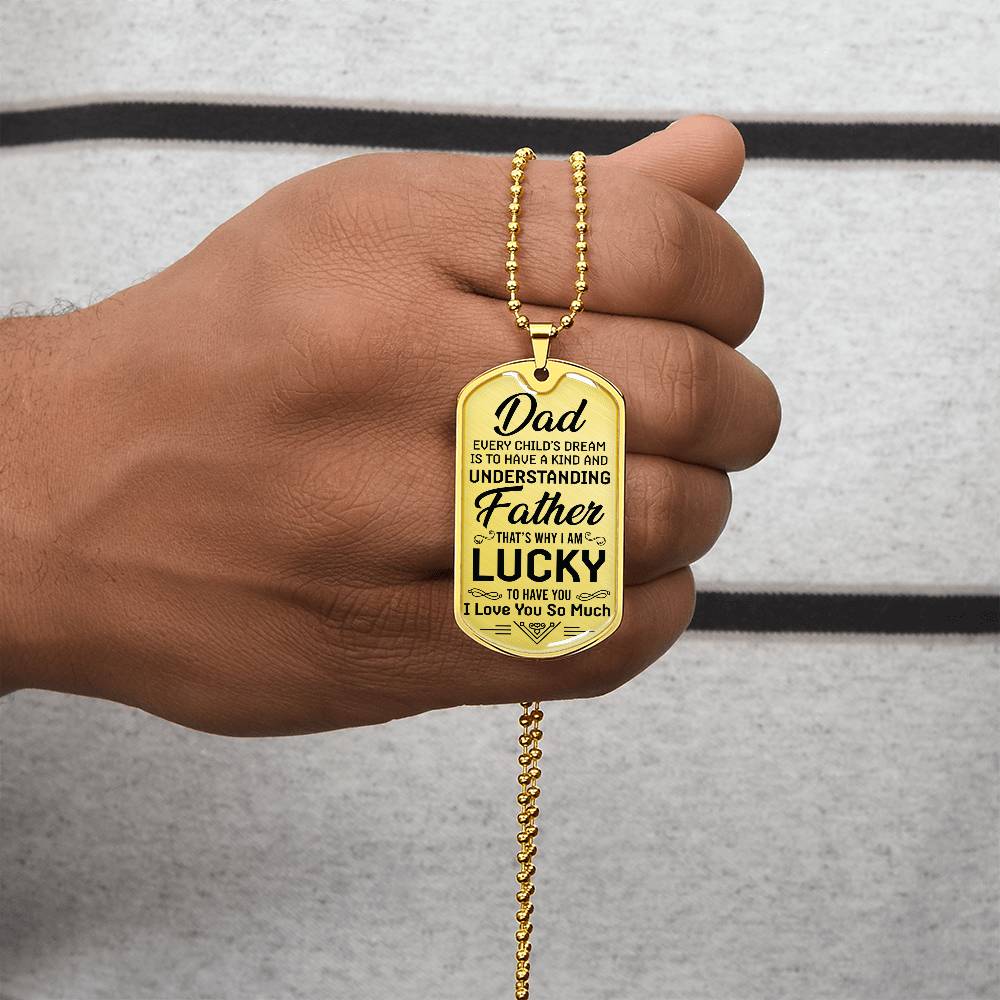 bday gift for dad Dog Tag, Father's Day Gift For Dad, Luxury Military Necklace