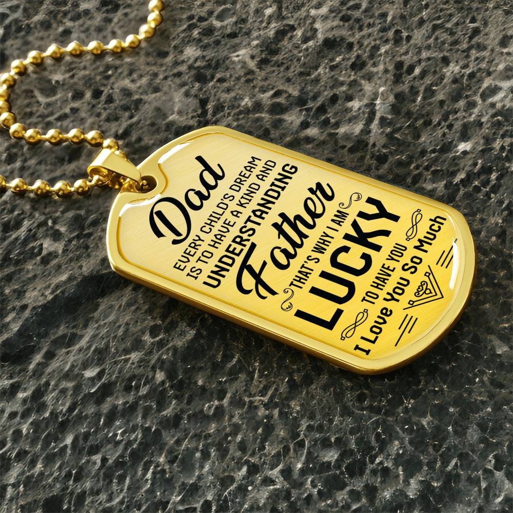 bday gift for dad Dog Tag, Father's Day Gift For Dad, Luxury Military Necklace