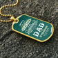 Teacher Dad Dog Tag, Father's Day Gift For Dad, Luxury Military Necklace