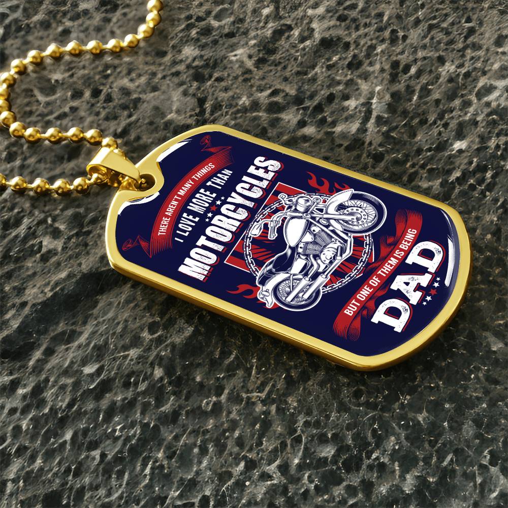 Motorcycles Dad Dog Tag, Father's Day Gift For Dad, Luxury Military Necklace