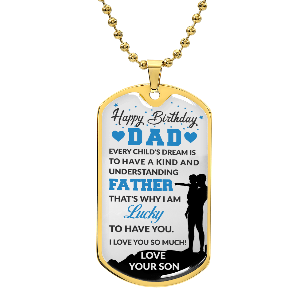 SON TO DAD Dog Tag, Father's Day Gift For Dad, Luxury Military Necklace