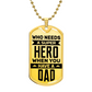 Super Hero Dad Dog Tag, Father's Day Gift For Dad, Luxury Military Necklace