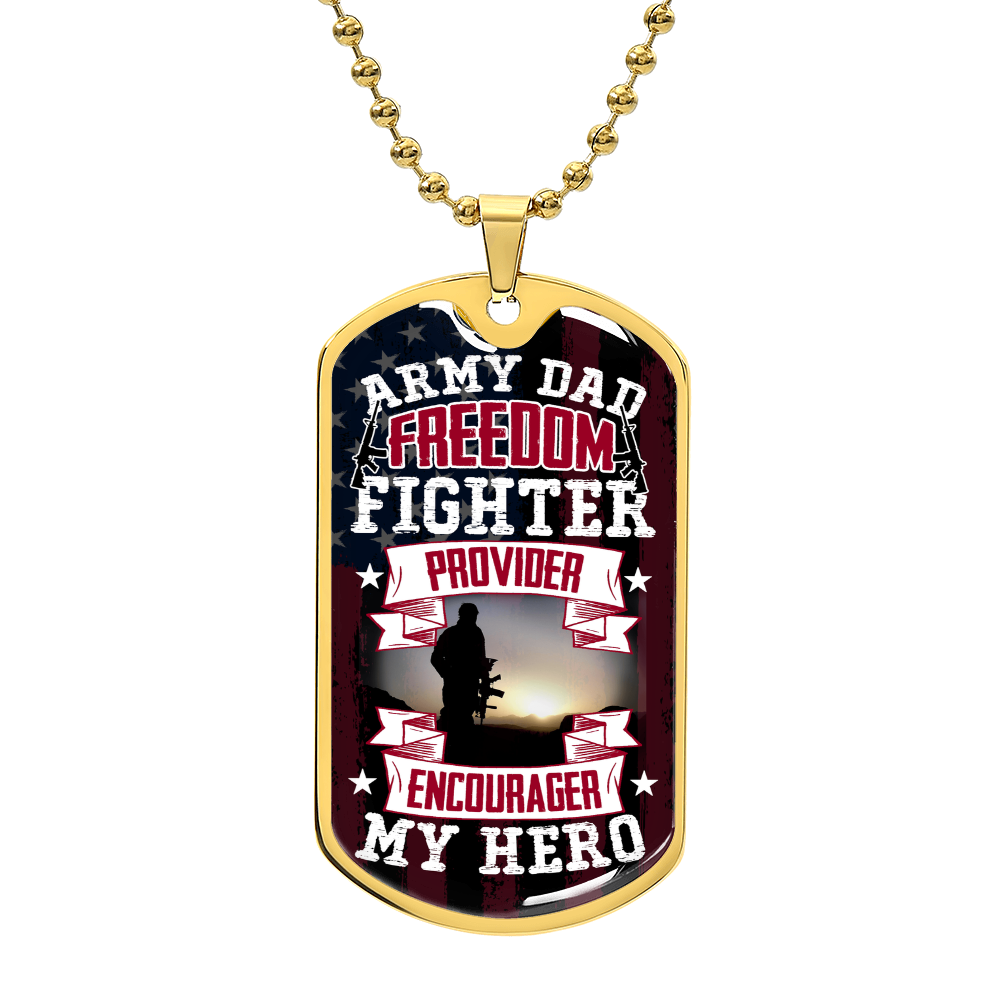 Army Dad Dog Tag, Father's Day Gift For Dad, Luxury Military Necklace