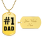 #1 Dad Dog Tag, Father's Day Gift For Dad, Luxury Military Necklace